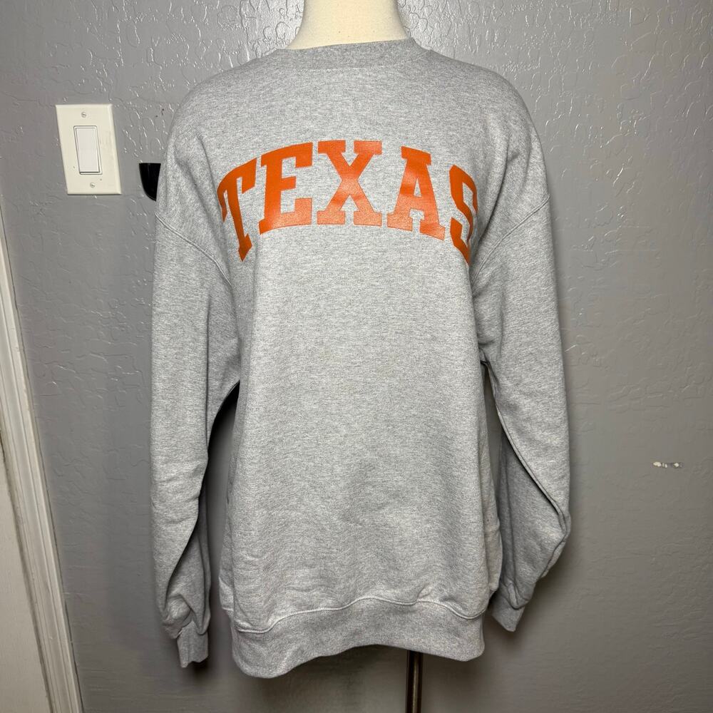 Mens Champion Heather Gray Texas Longhorns Basic Arch Fleece Pullover Sweatshirt